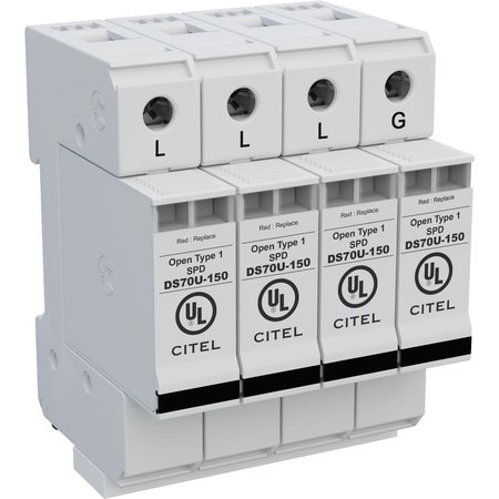 CITEL AC DIN Rail Protector, 3 Phase, 415/240V DS74US-240Y